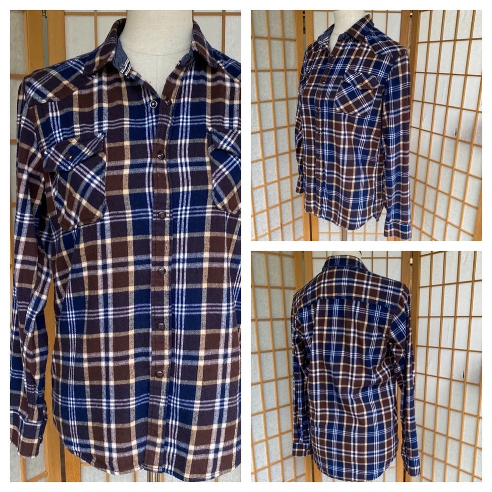 Jam Session Slim Fit Snap Flannel SZ M Casual